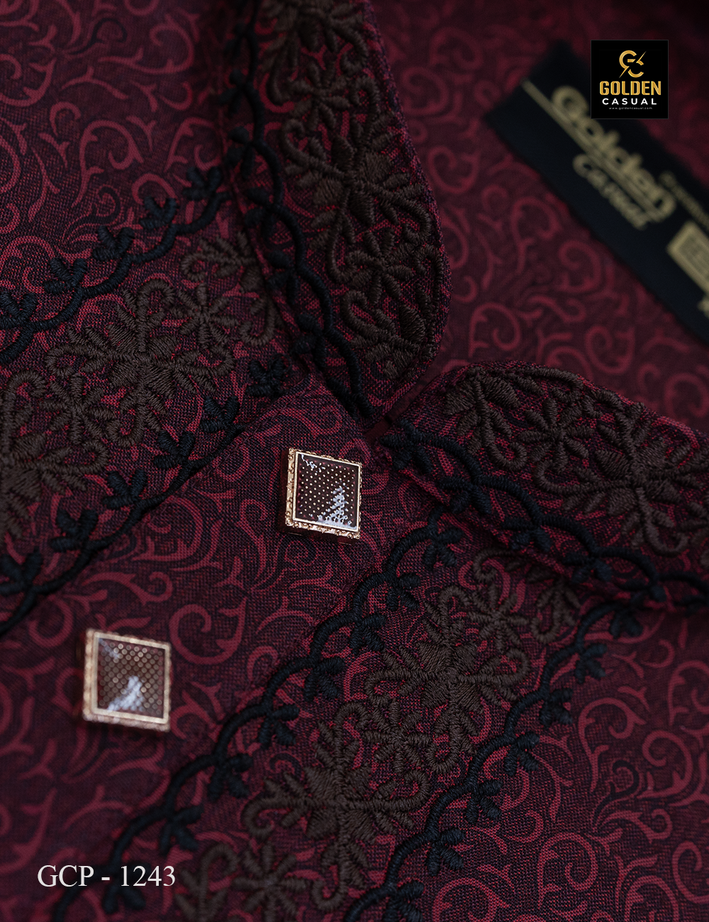 Overall jacket print Maroon